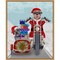 Christmas Mutts Christmas Chopper by Fab Funky 23-in. W x 28-in. H. Canvas Wall Art Print Framed